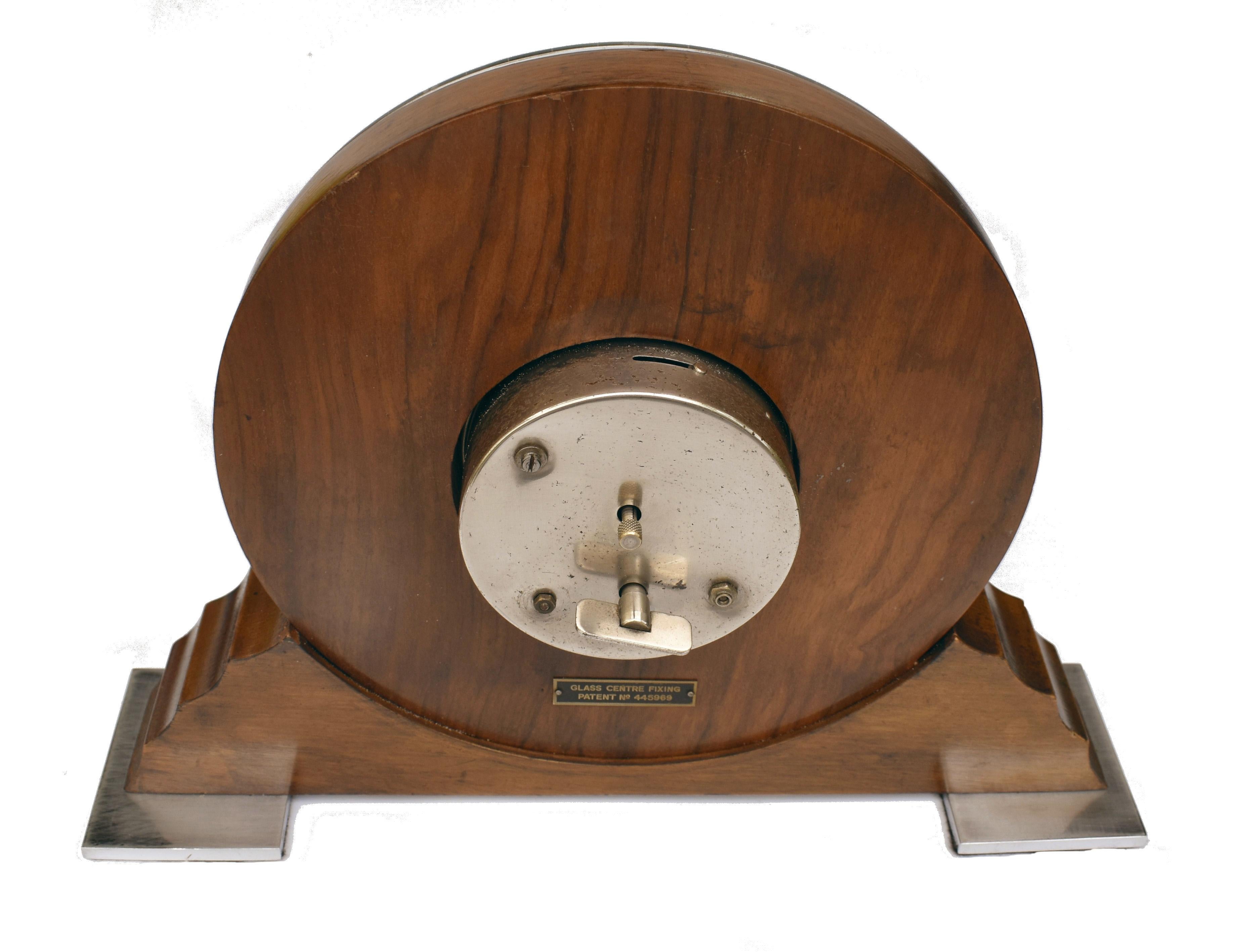 Glass Art Deco Mantle Clock by Ferranti, England, C1938