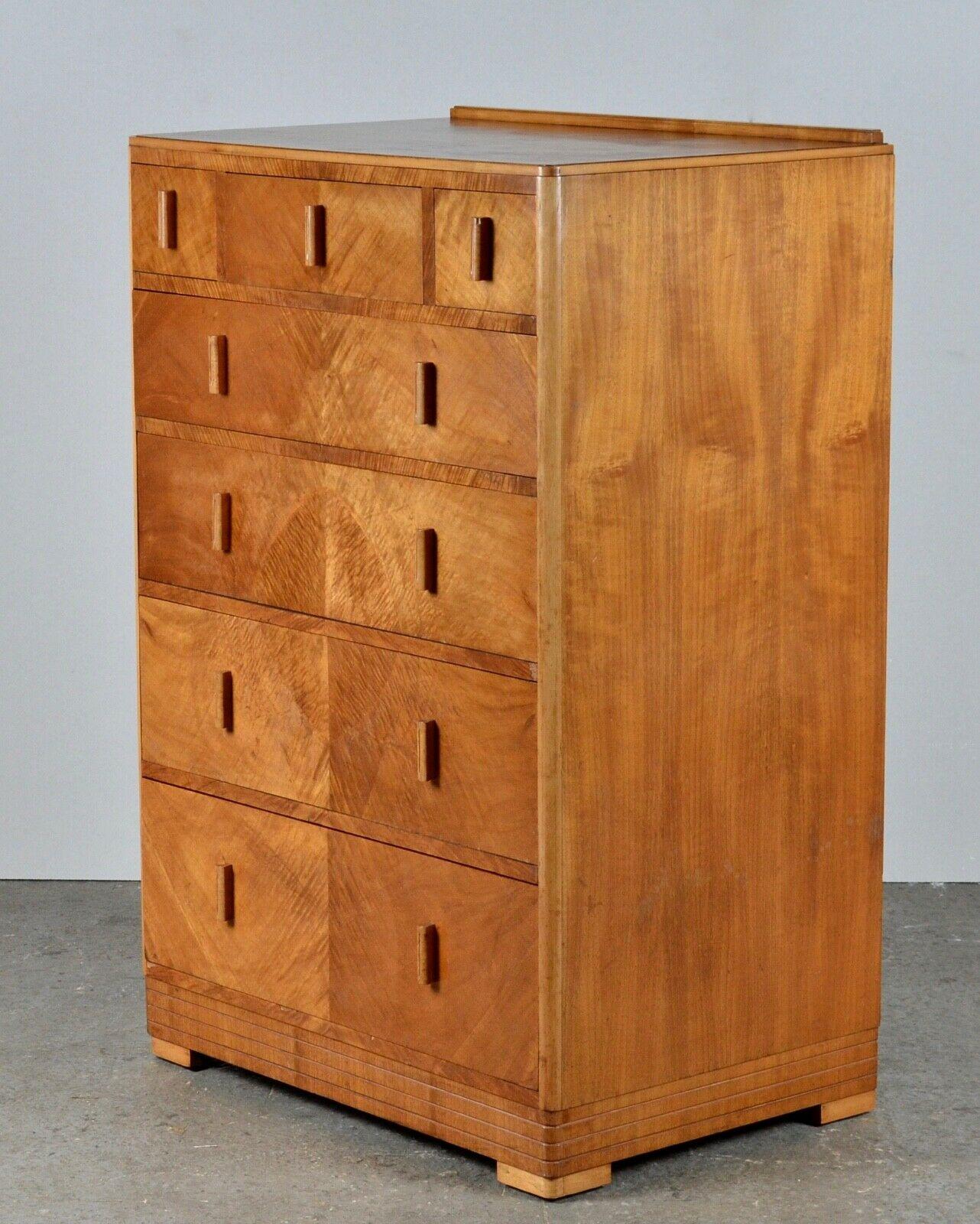 ART DECO MAPLE CHEST OF DRAWER STAMPED ARMY & NAVY LTD 1950/WARDROBE AVAiLABLE 3