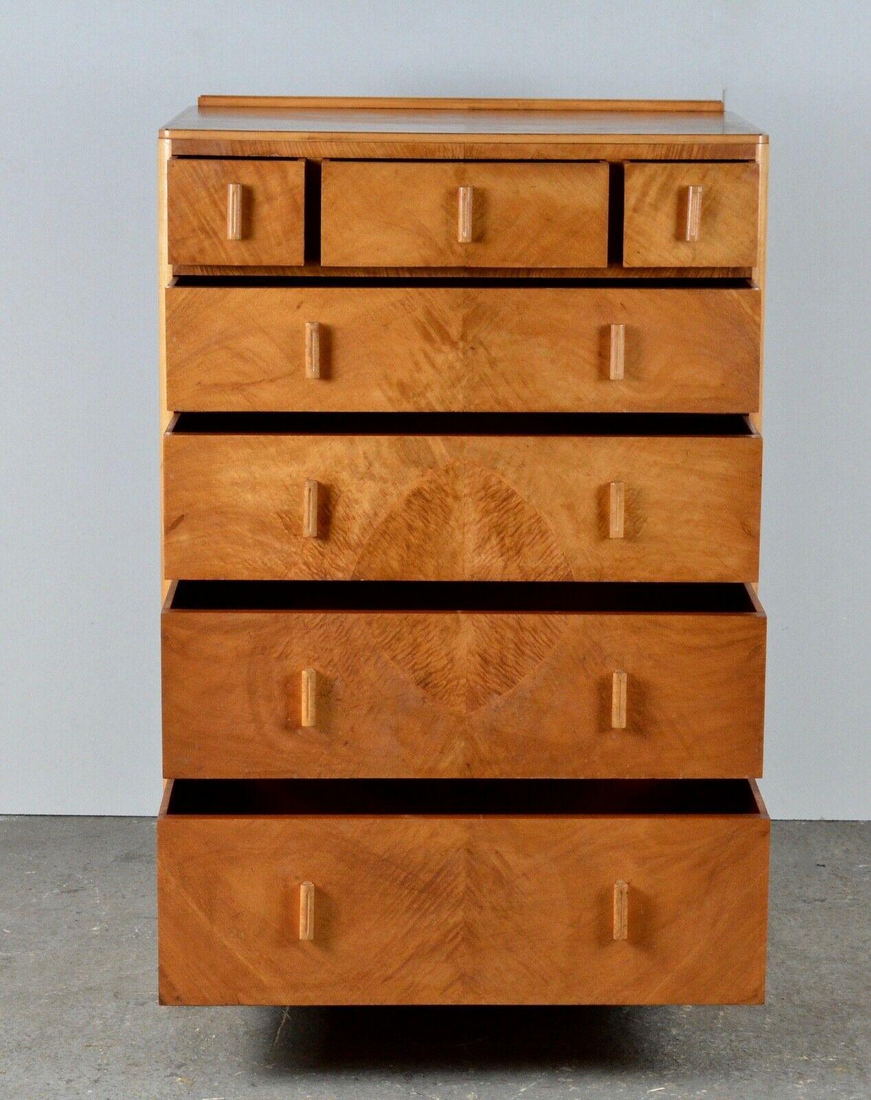 Mid-20th Century ART DECO MAPLE CHEST OF DRAWER STAMPED ARMY & NAVY LTD 1950/WARDROBE AVAiLABLE