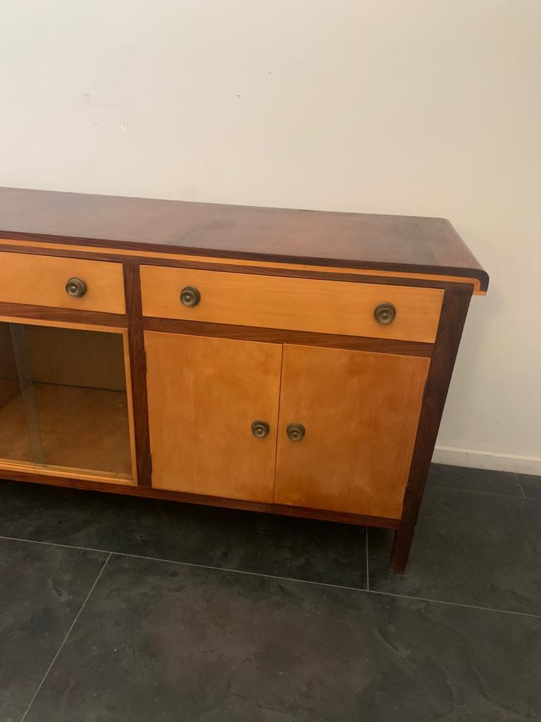 Italian Art Deco Maple & Elm Sideboard, 1940s For Sale