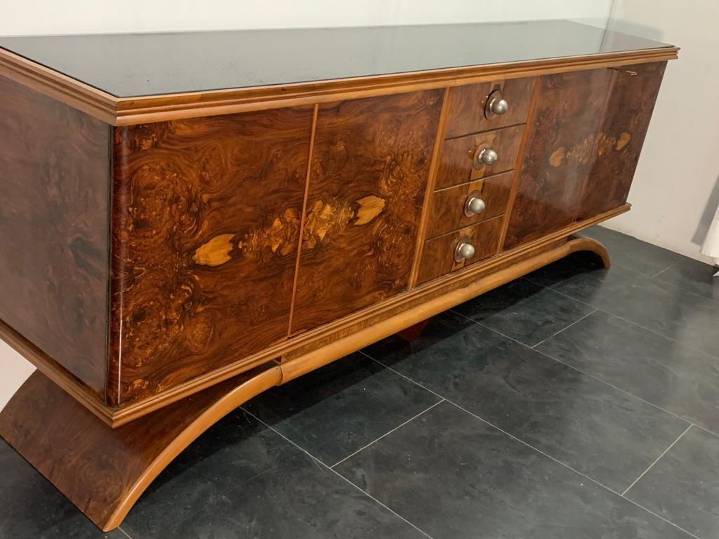 Italian Art Deco Maple & Walnut Sideboard, 1930s