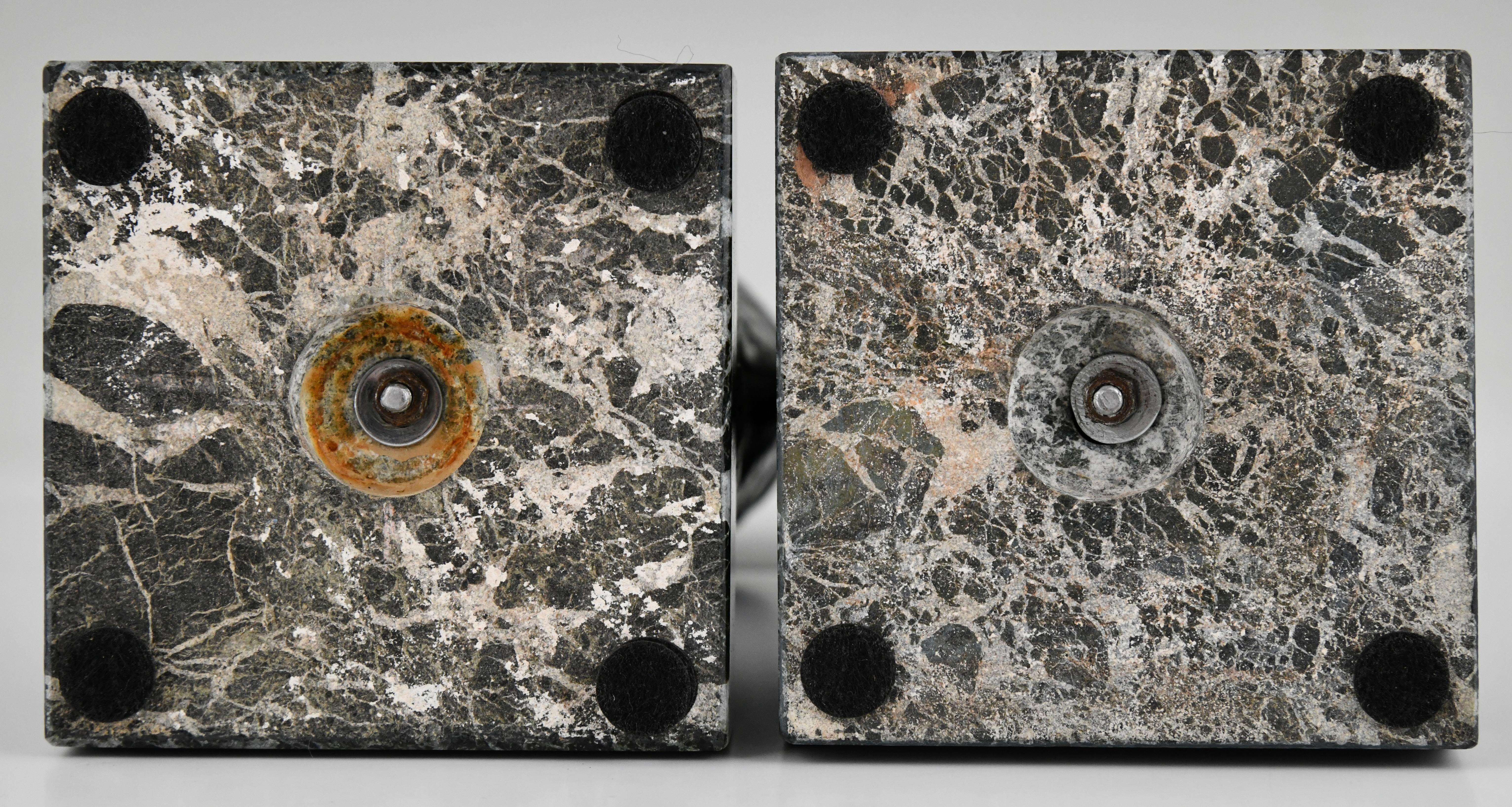 Art Deco Marabou Bookends by Georges Van De Voorde with Foundry Mark 1925 1