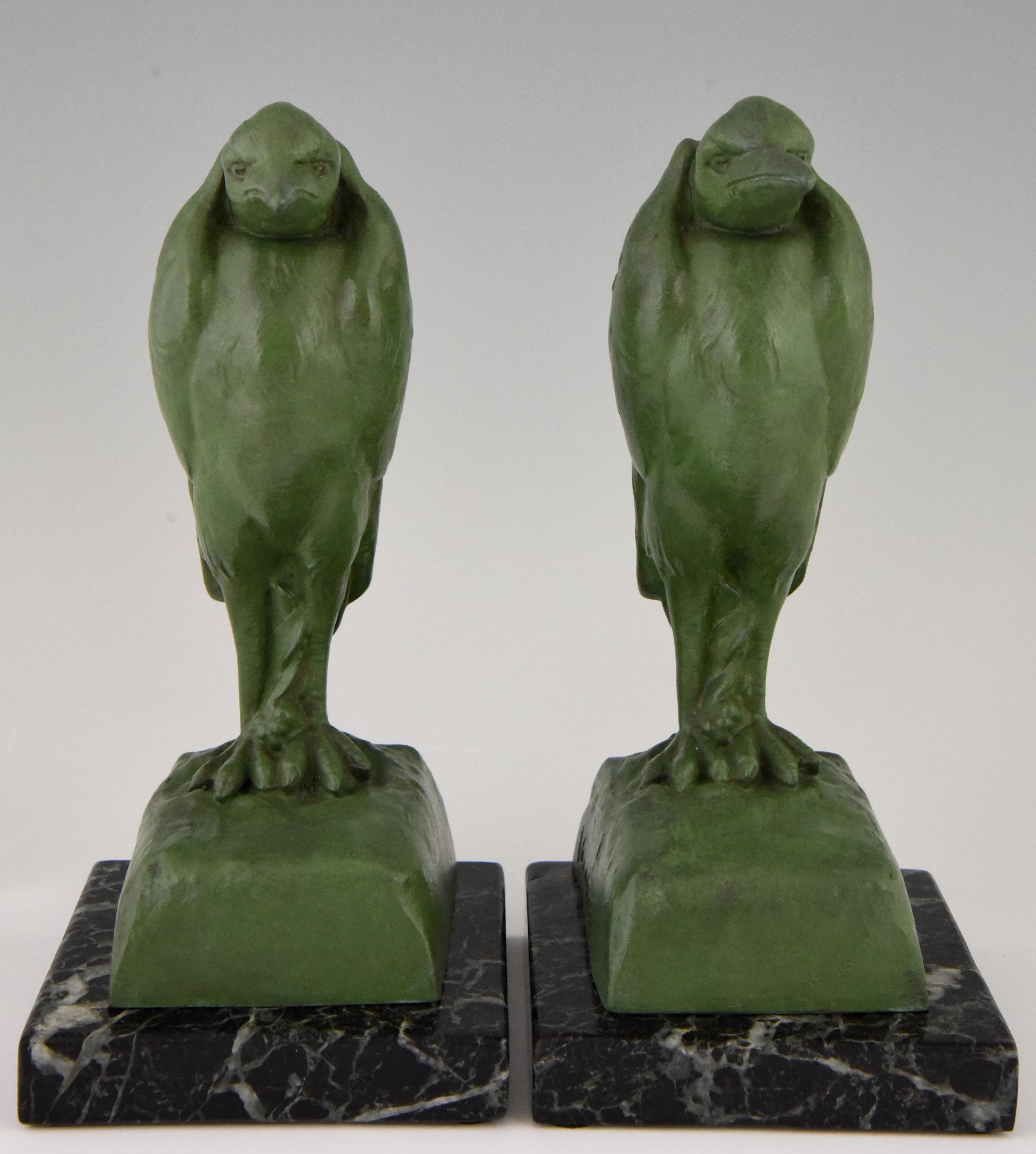 Art Deco Marabou Stork Bookends Georges Van De Voorde, 1930 In Good Condition In Antwerp, BE