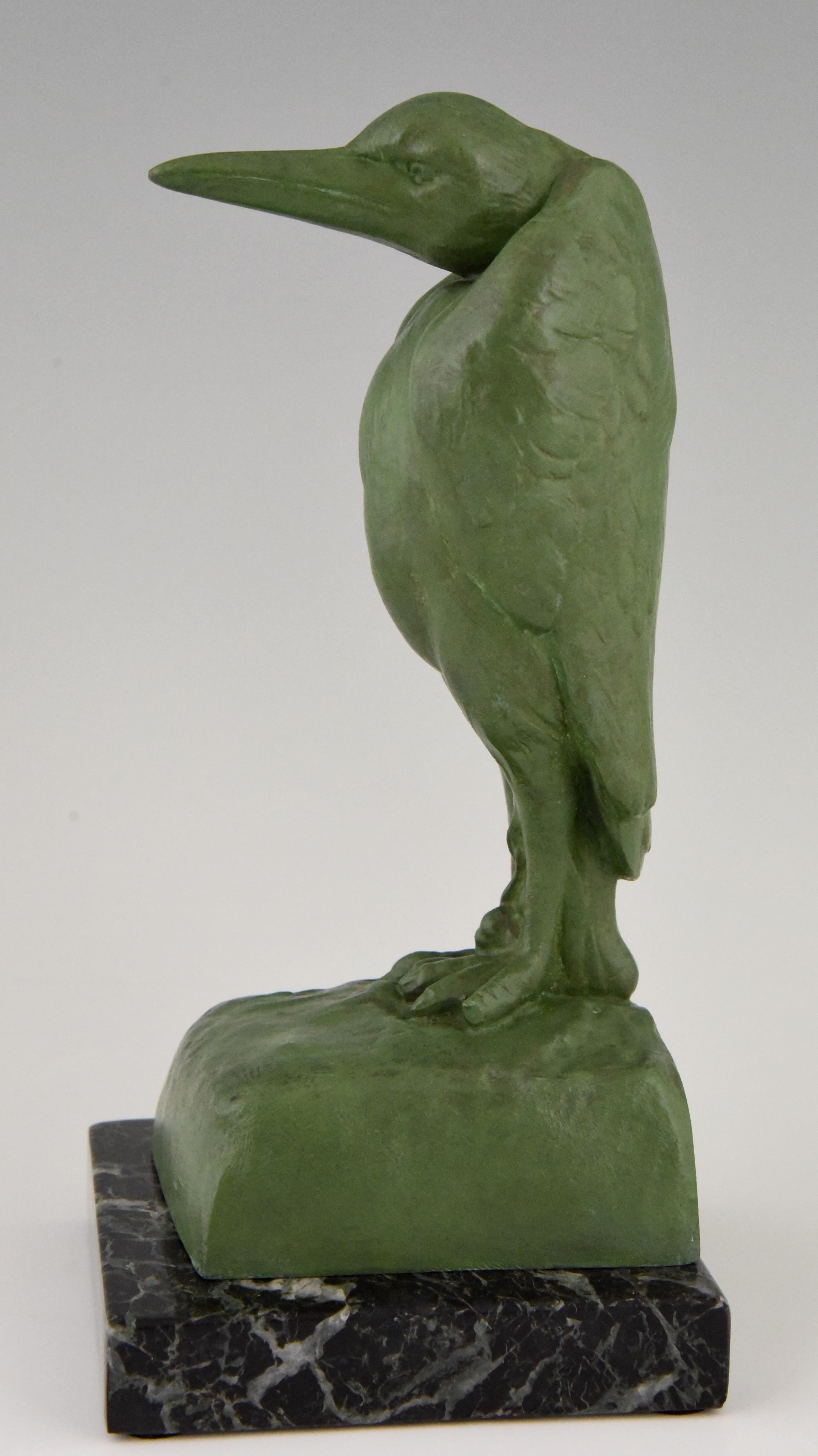 Art Deco Marabou Stork Bookends Georges Van De Voorde, 1930 1