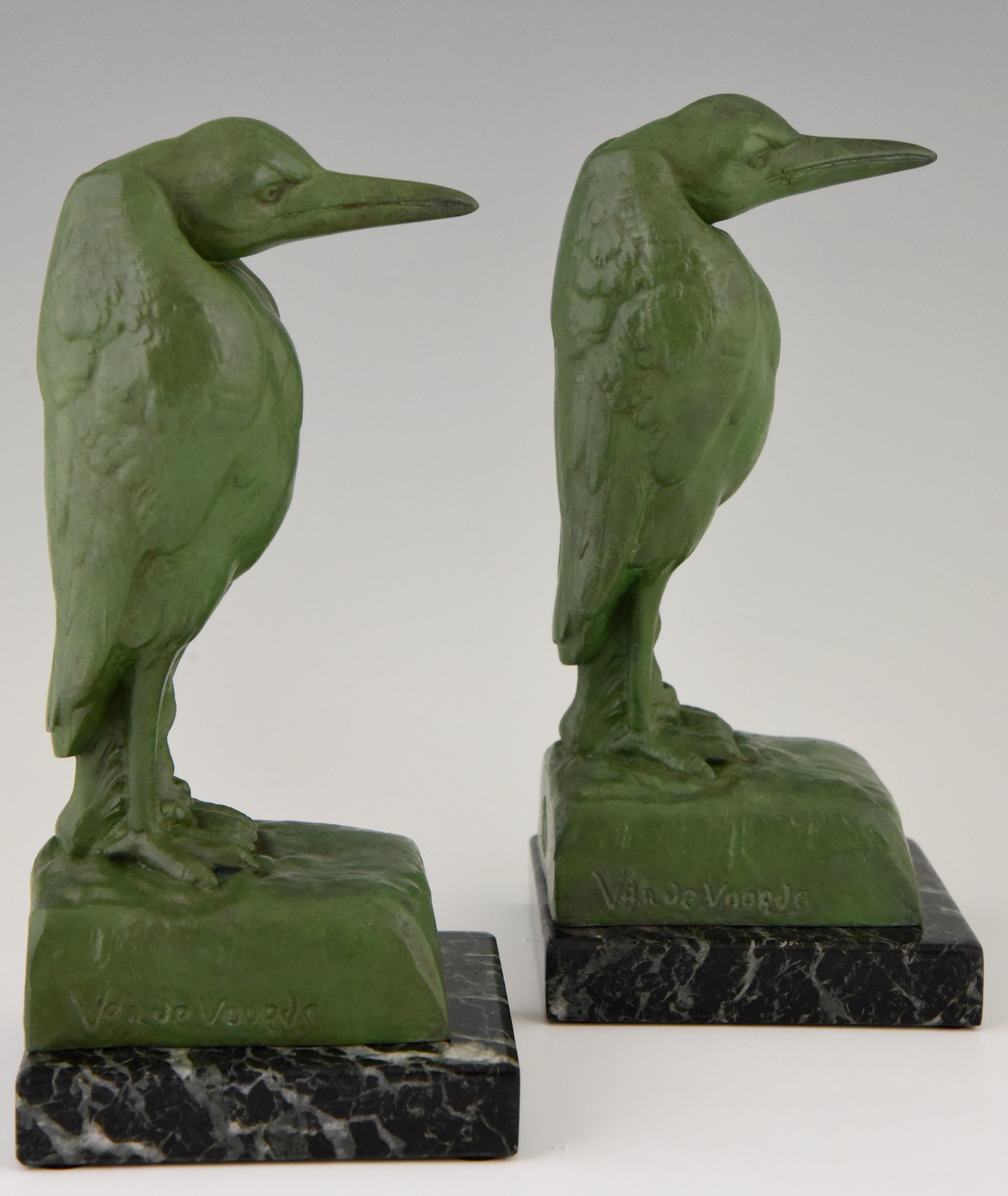 Art Deco Marabou Stork Bookends Georges Van De Voorde, 1930 2