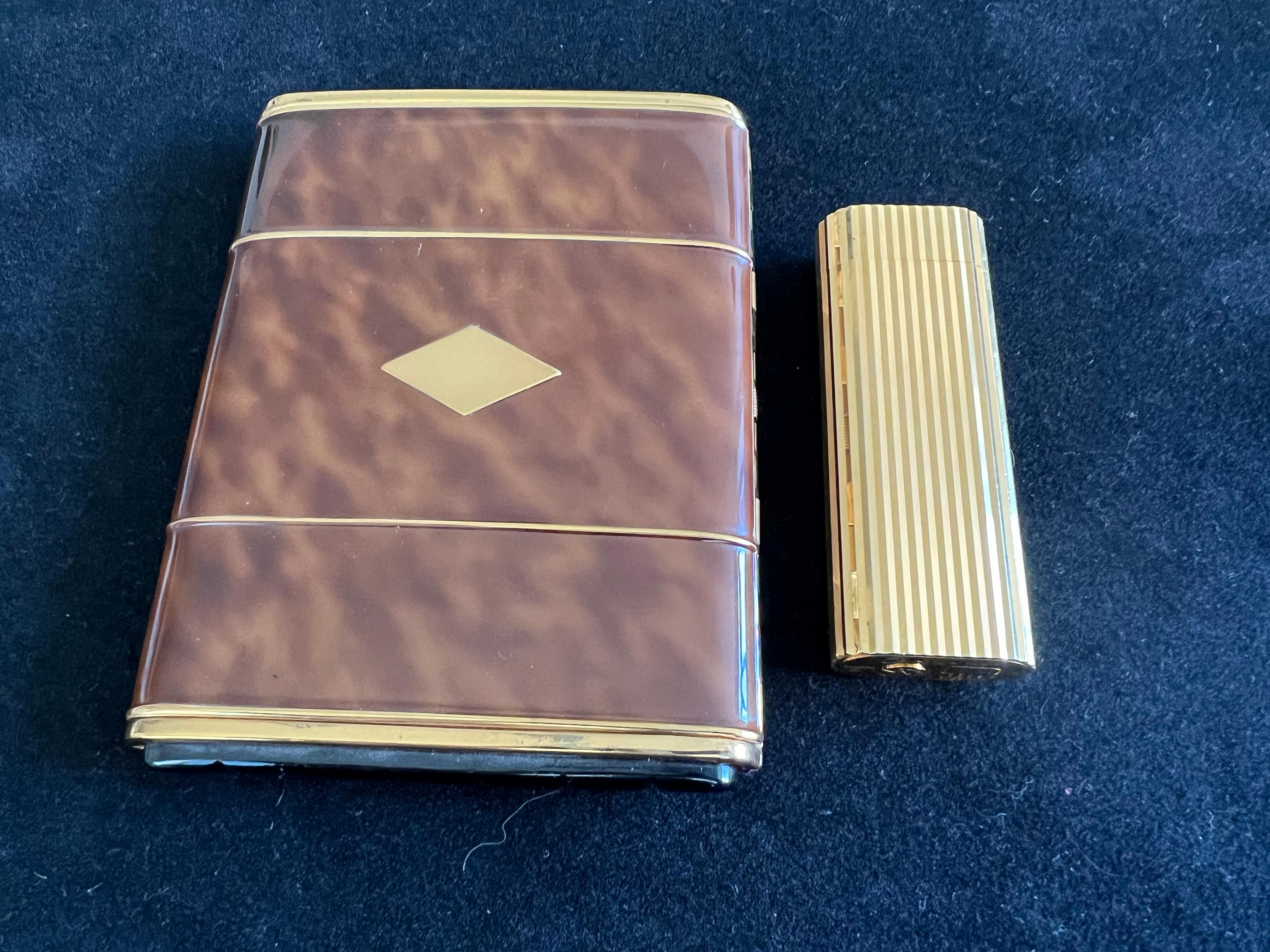 Art Deco Marathon Cigarette Case and Cartier Lighter Gift Set 5