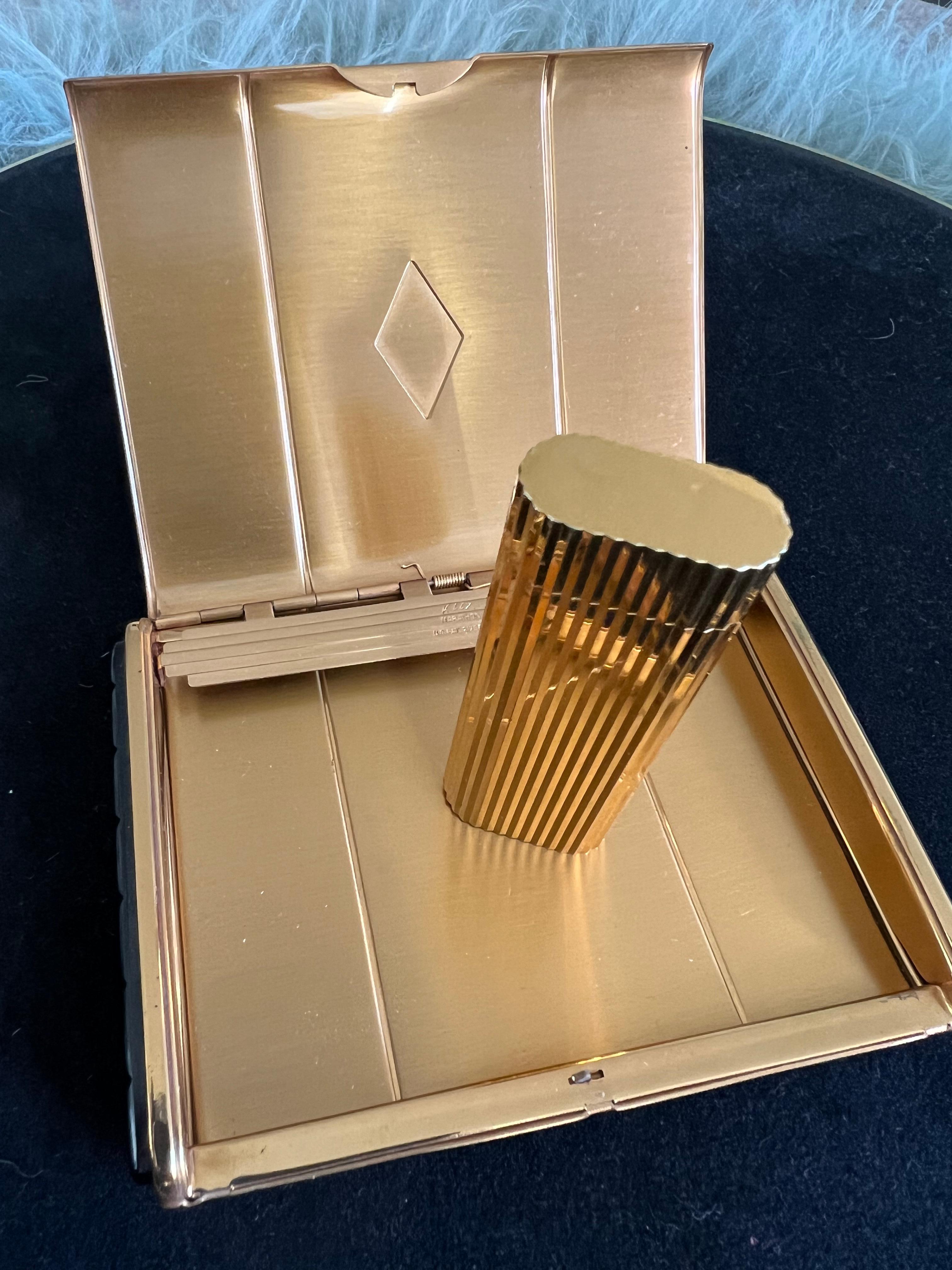 Art Deco Marathon Cigarette Case and Cartier Lighter Gift Set 2