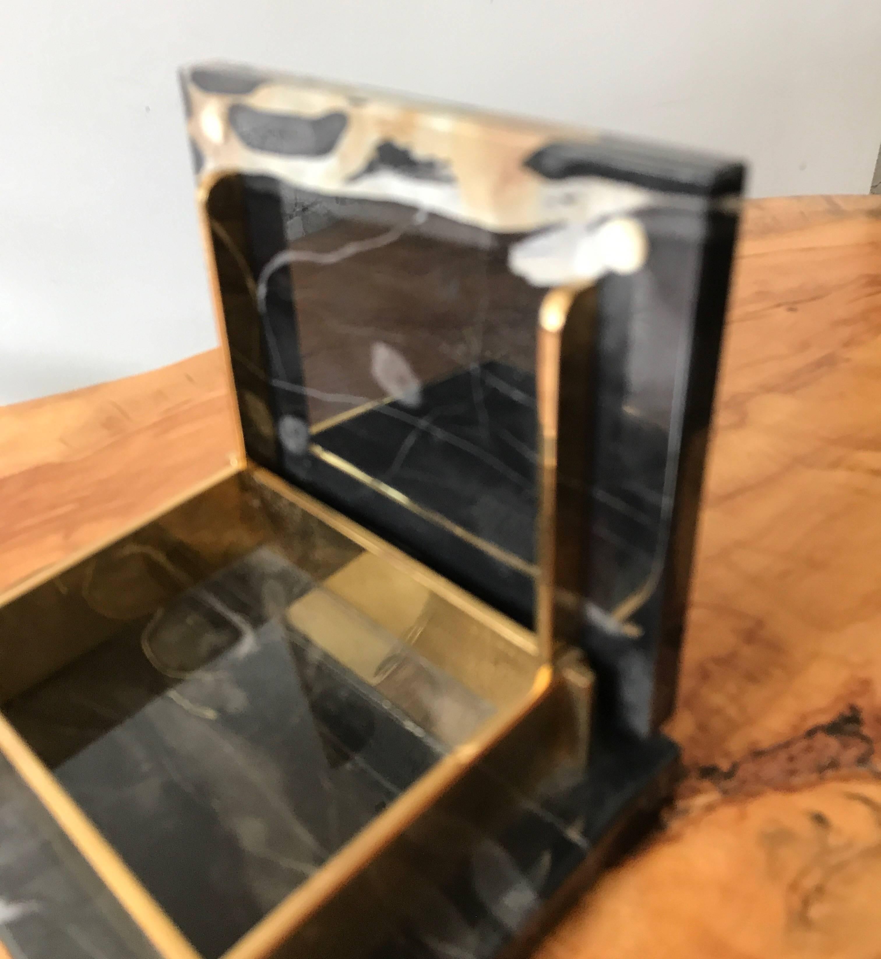 Art Deco Marble and Brass Trinket Box 1