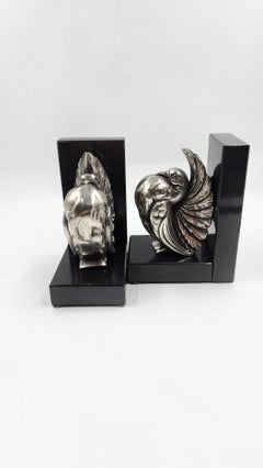 Art Deco marble and bronze bookcase