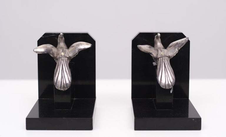 Art Deco Marble Bookends, 1920s, French For Sale 7