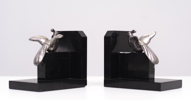 Art Deco Marble Bookends, 1920s, French For Sale 3