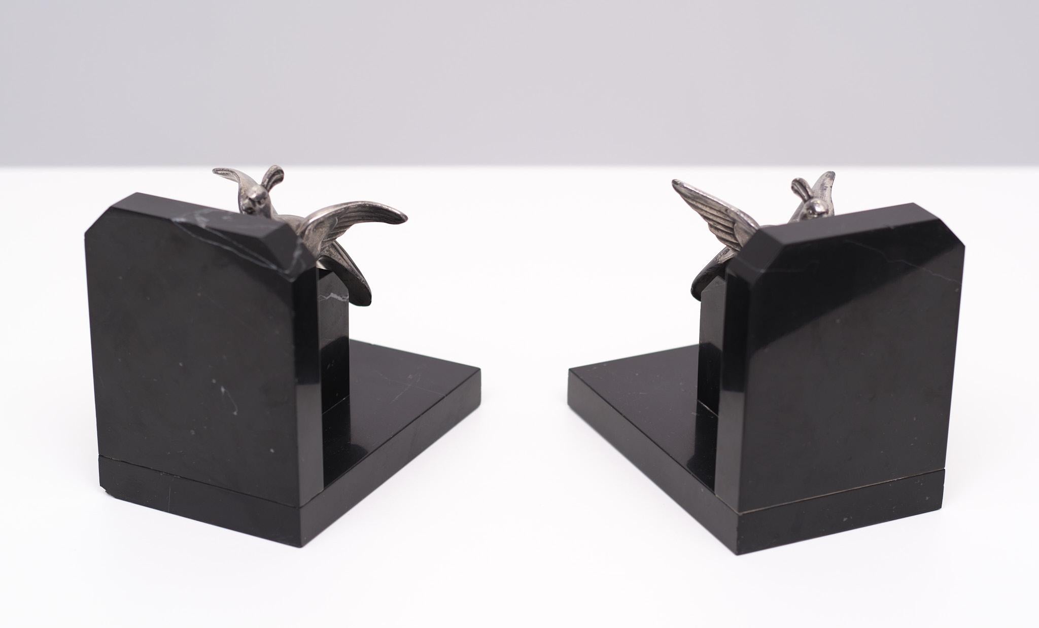 Art Deco Marble Bookends, 1920s, French For Sale 2