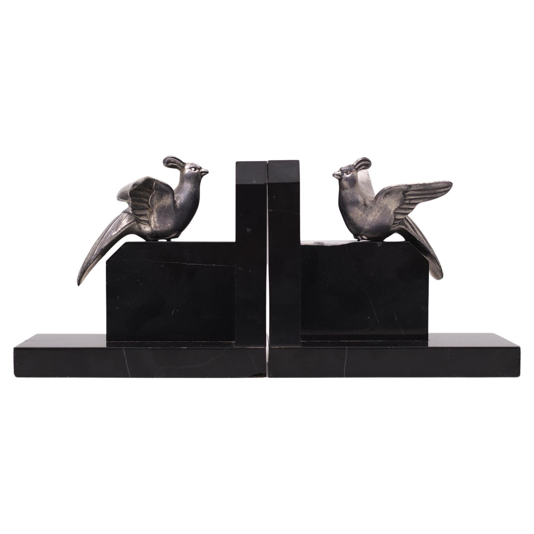 Art Deco Marble Bookends, 1920s, French