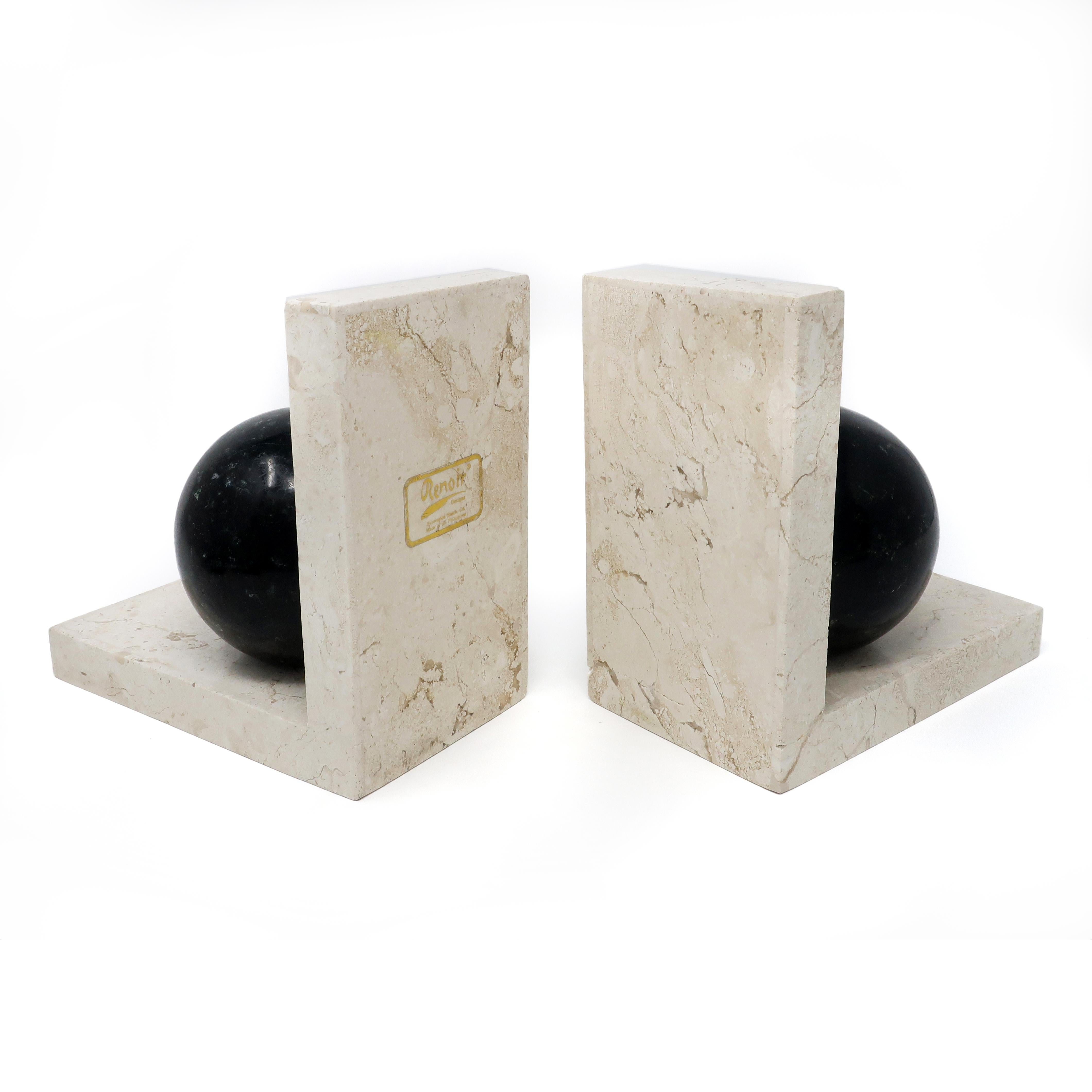 Art Deco Marble Bookends 1