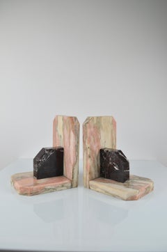Art deco marble bookends, set of 2, France, 30's