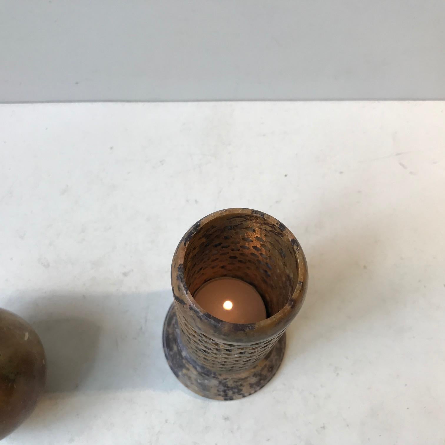 Art Deco Marble Candleholder and Sphere, 1930s 2