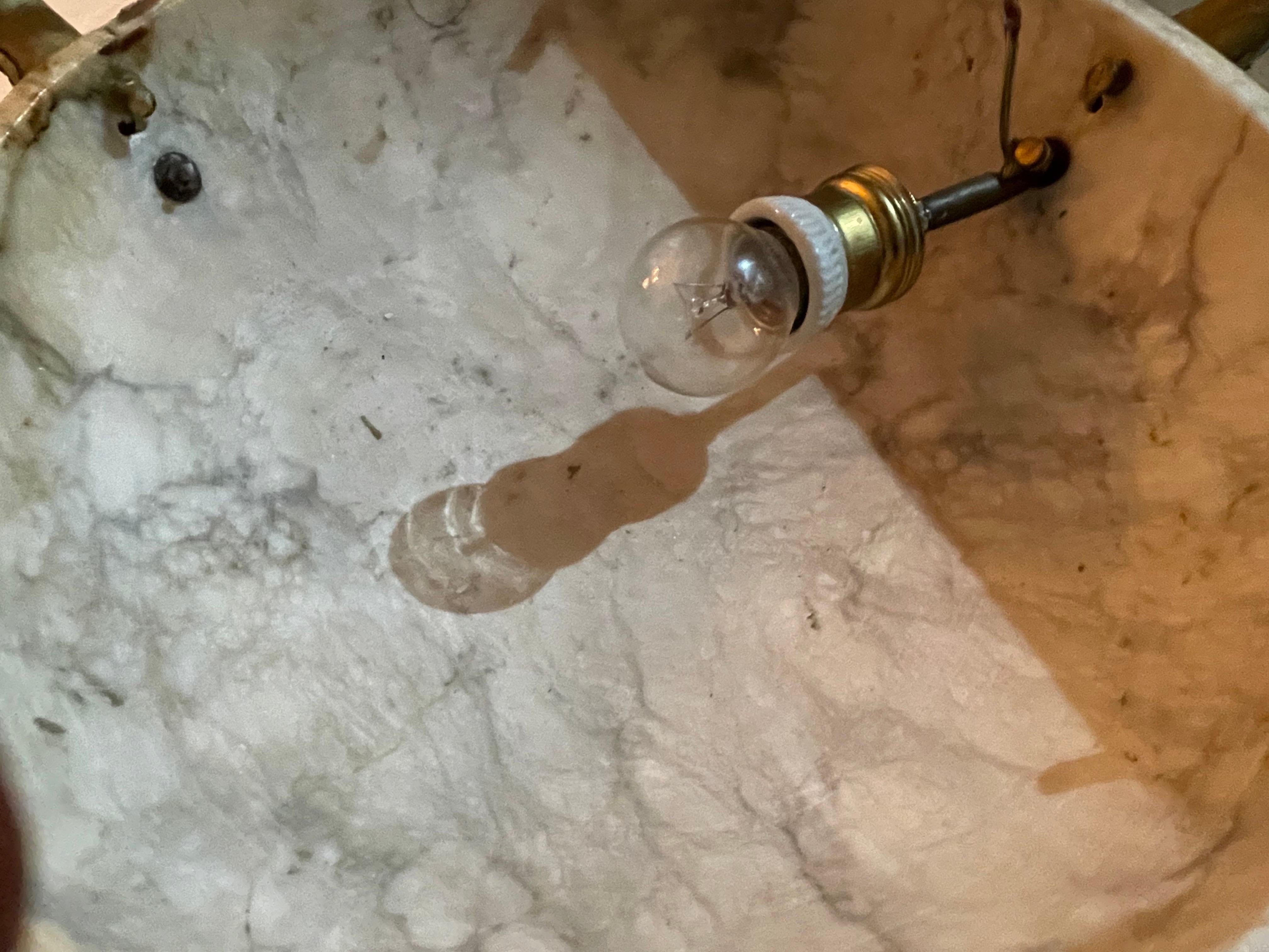 Art deco Marble chandelier with full bronze structure large model, France 1920 For Sale 1