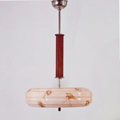Art Deco Hängeleuchte aus mundgeblasenem Murano-Glas mit Marmoreffekt, Italien, 1930er Jahre