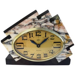 Art Deco Marble Eight Day Mantle Clock by Dep