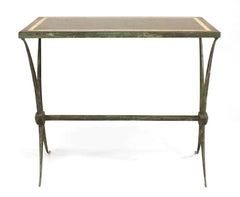 Raymond Subes French Art Deco Green Patinated Marble End Table