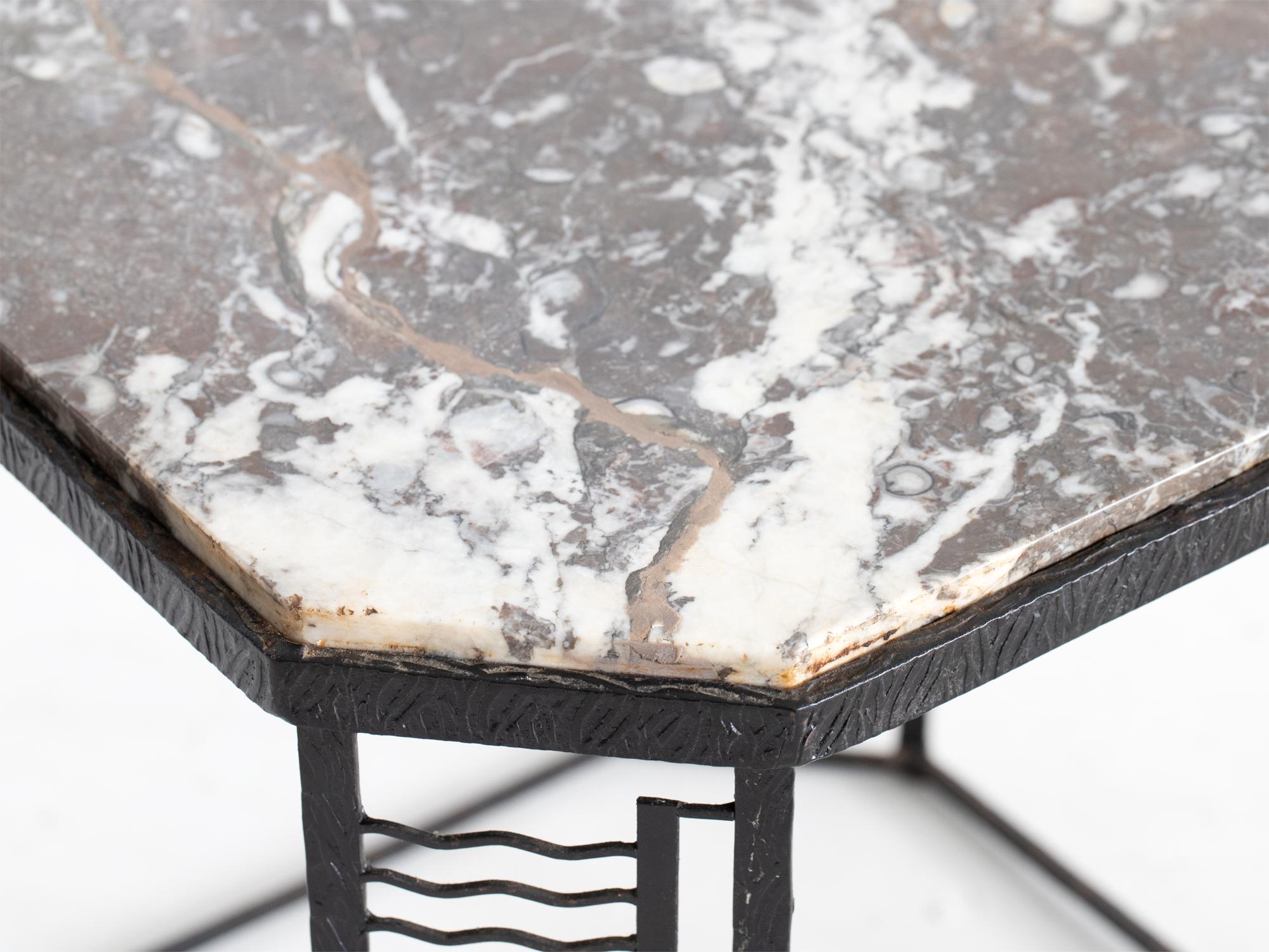 Art Deco Marble & Iron Side Table 1