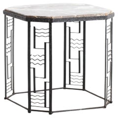 Art Deco Marble & Iron Side Table