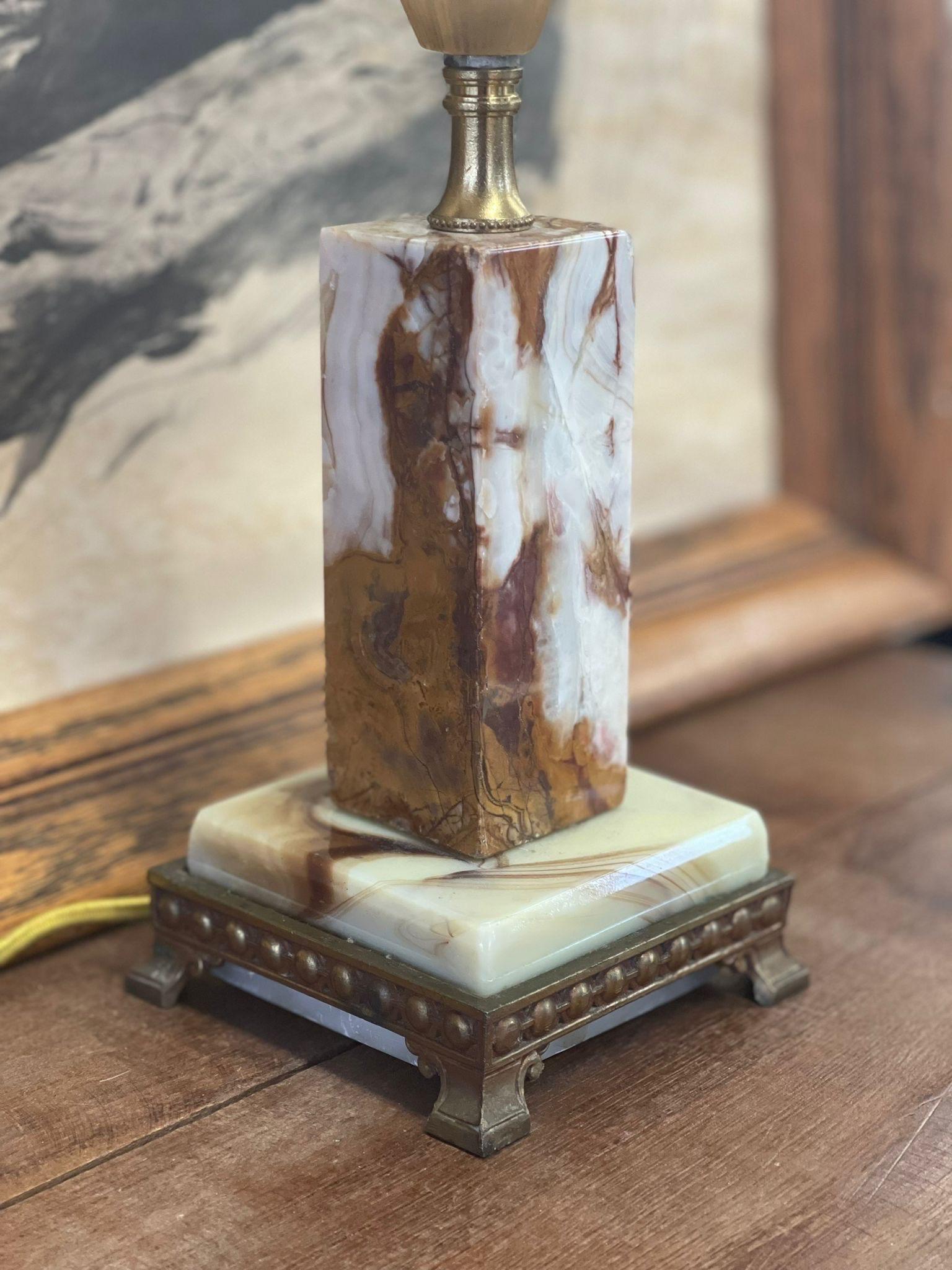 Art Deco Marble Lamp  In Good Condition For Sale In Seattle, WA