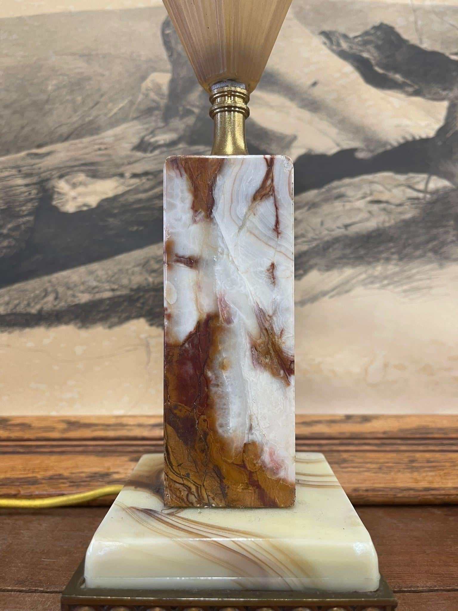 Late 20th Century Art Deco Marble Lamp  For Sale