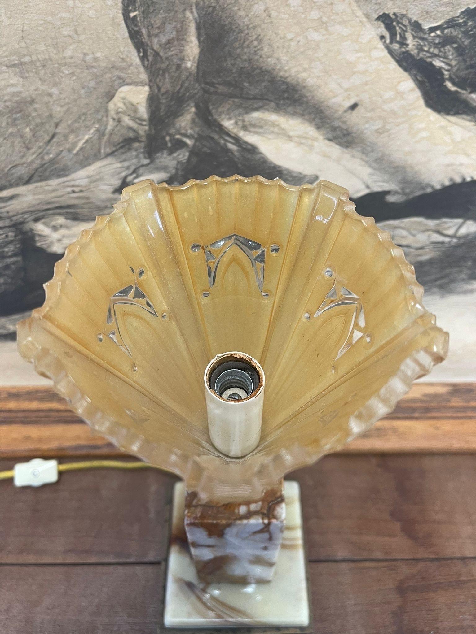 Art Deco Marmor Lampe  im Angebot 2