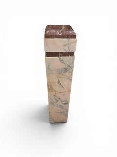Art Deco Marble Pedestal in Red Marble, Early 20th Century