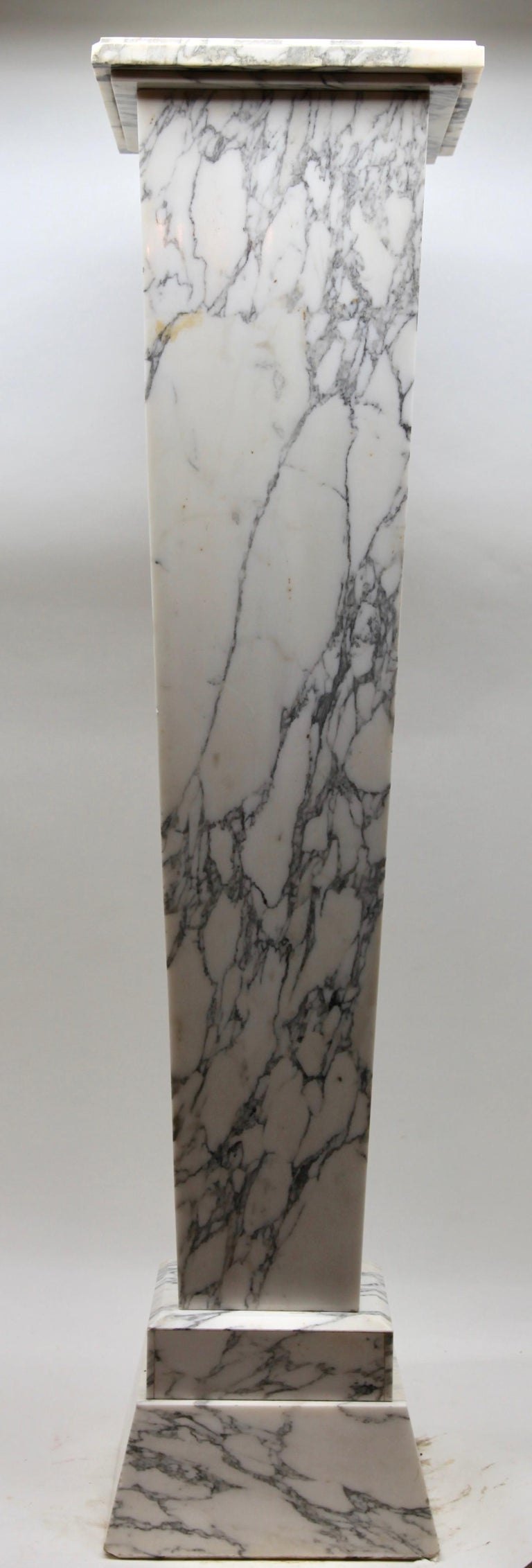 Art Deco Marble Pedestal with Statue of the 'David' Sculpted by G