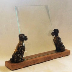 Art Deco Marble Photo Frame with Pair of Poodles
