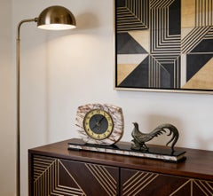 Art Deco Marble & Spelter Pheasant Mantel Clock, c. 1920s–1930s, France