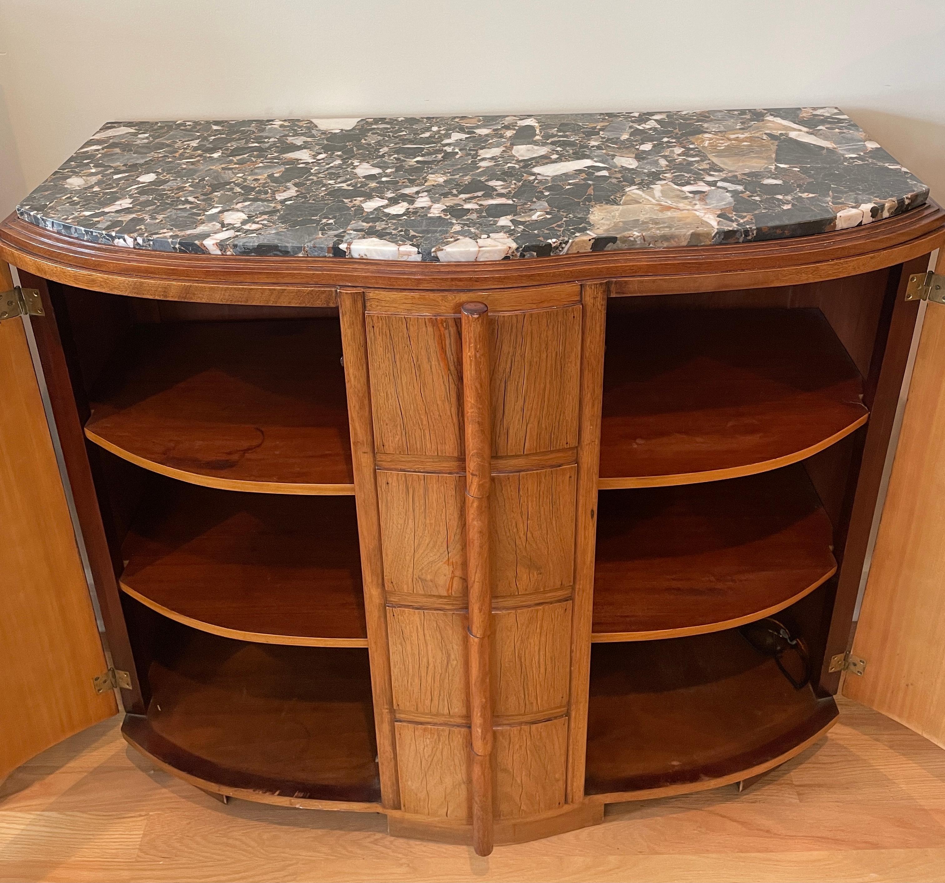 French Art Deco Marble Top Buffet