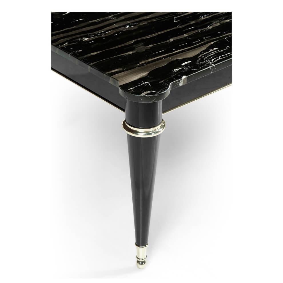 Contemporary Art Deco Marble-Top Cocktail Table