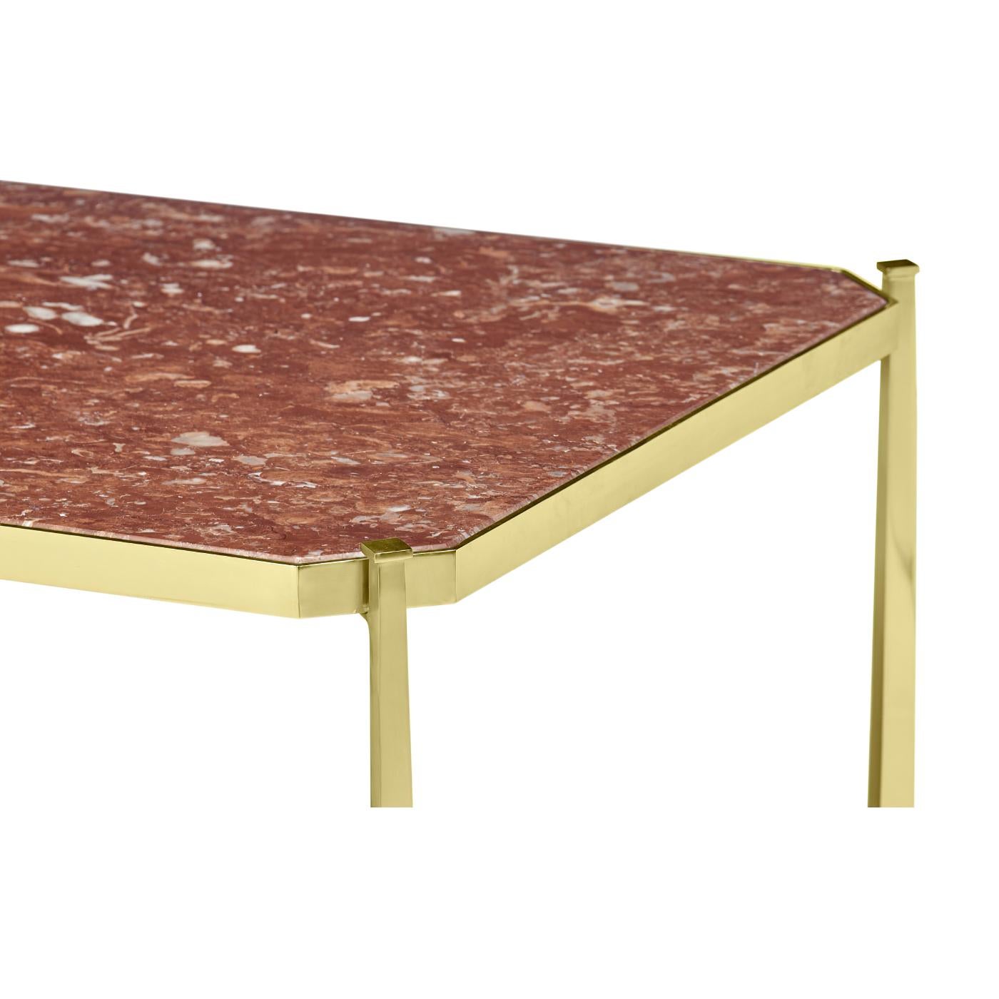 Art Deco Marble-Top Coffee Table, Rouge Marble In New Condition In Westwood, NJ