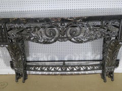 Monumental Wrought Iron Art Deco Marble Top Console Table Attr. to Edgar Brandt