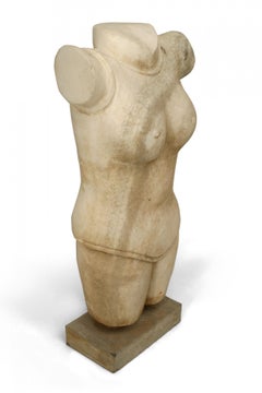 Art Deco Marble Torso Statues