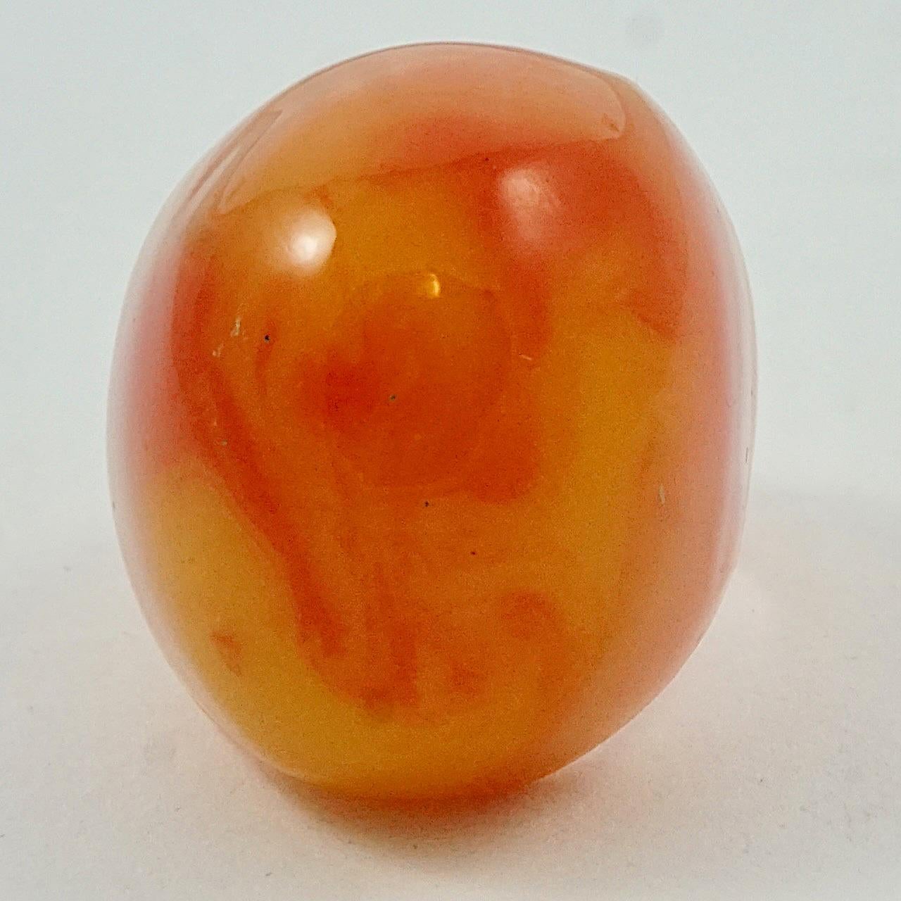 Women's or Men's Early Plastic Marbled Butterscotch Yellow and Burnt Orange Dome Ring For Sale