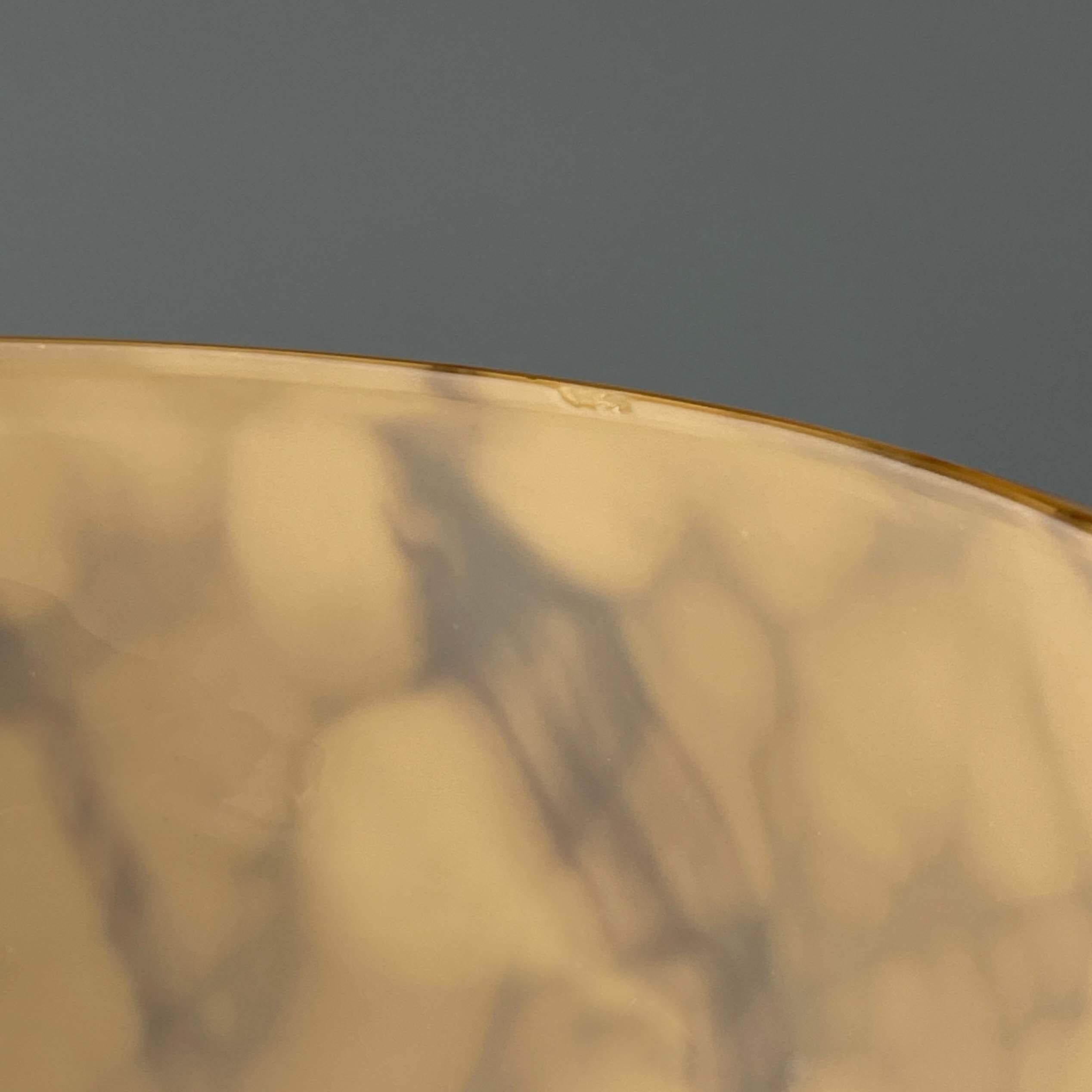 Art Deco Marbled Opaline Glass & Chrome Semi Flush Mount, Germany 1930s 9