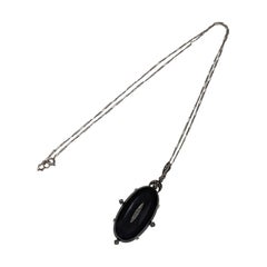 Pendentif Art déco Marcasite et onyx