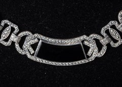 Art Deco Marcasite and Onyx Sterling Silver Necklace