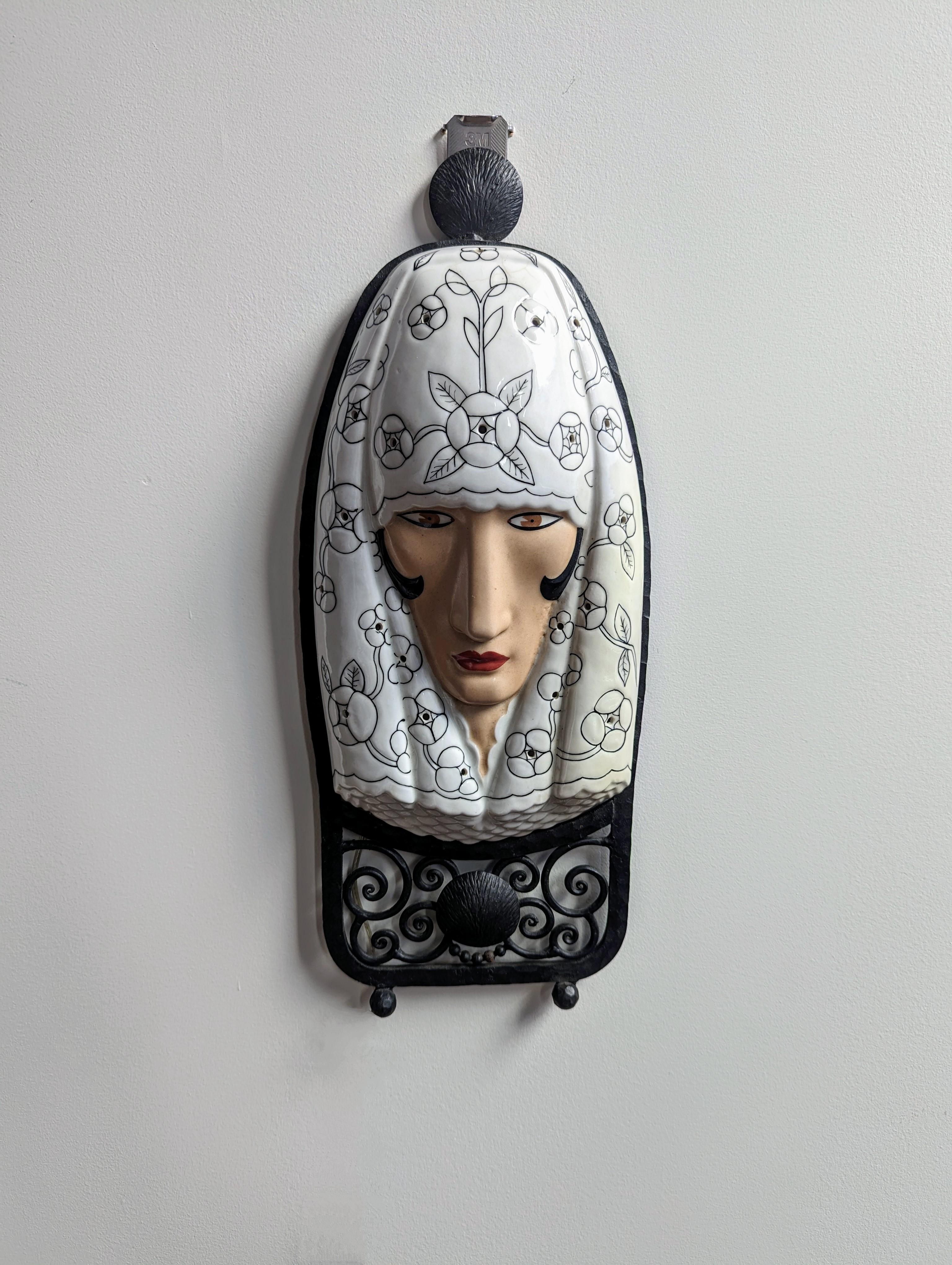 Juego de 6 apliques de máscara Art Déco Marcel Bever Art Decó en venta