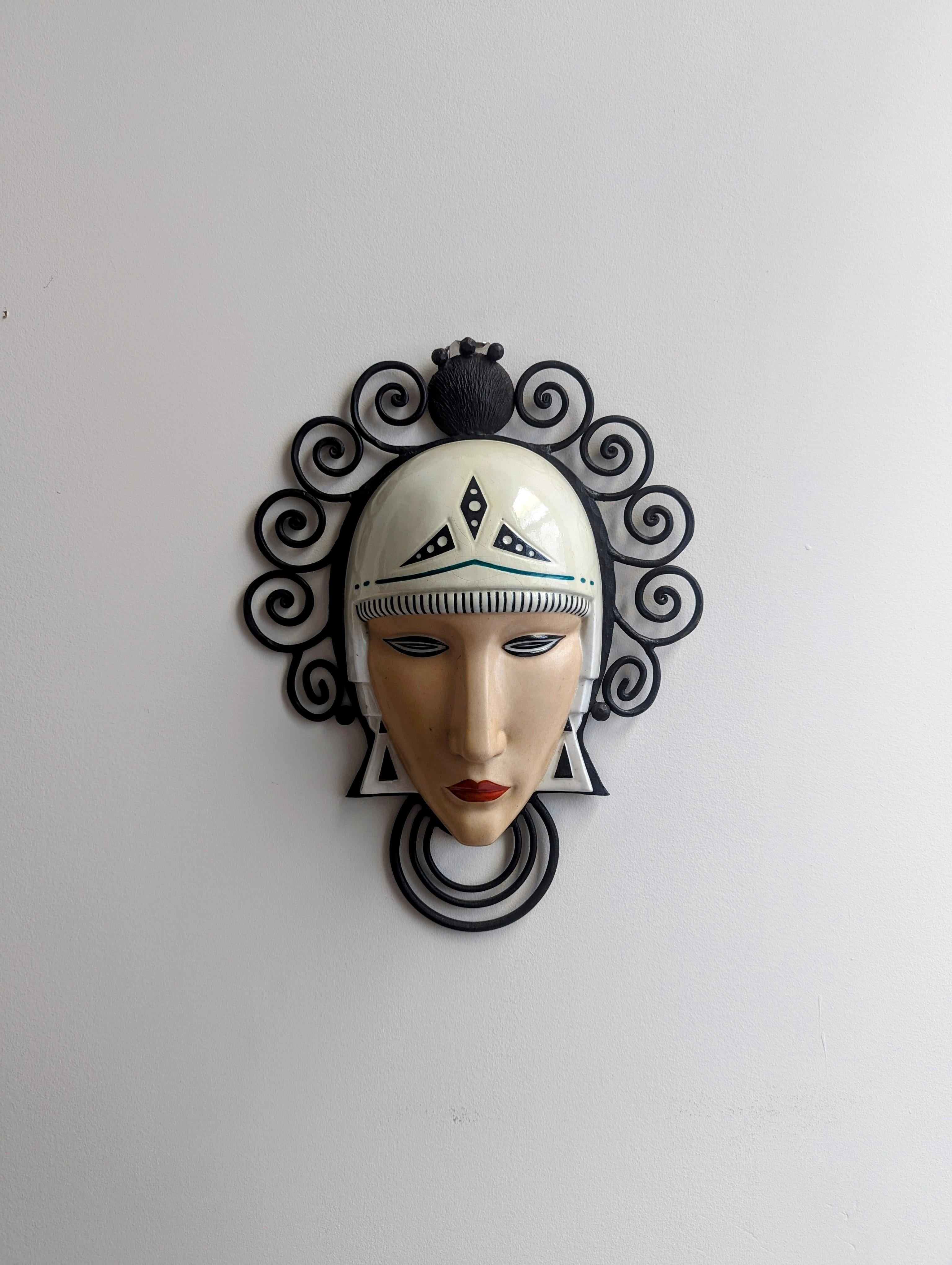 Juego de 6 apliques de máscara Art Déco Marcel Bever siglo XX en venta