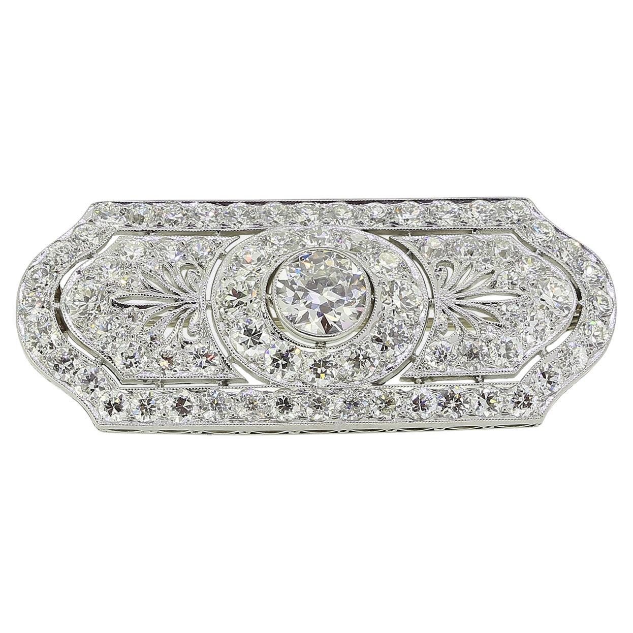 Art déco Marcus & Co. Broche en diamant