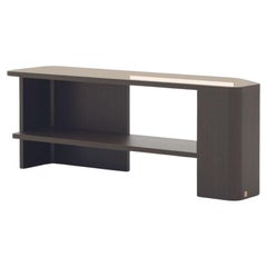 Art Deco Margem Low Console made with Oak and Glass, Handmade by Stylish Club