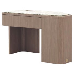 Art-déco-Nachttisch Margem aus Calacatta viola in Grün und natürlicher Eiche, Art déco