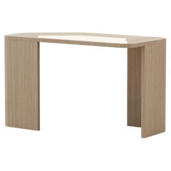 Art-Deco Margem Side Table made with Natural Oak Mate and Bronze Glass