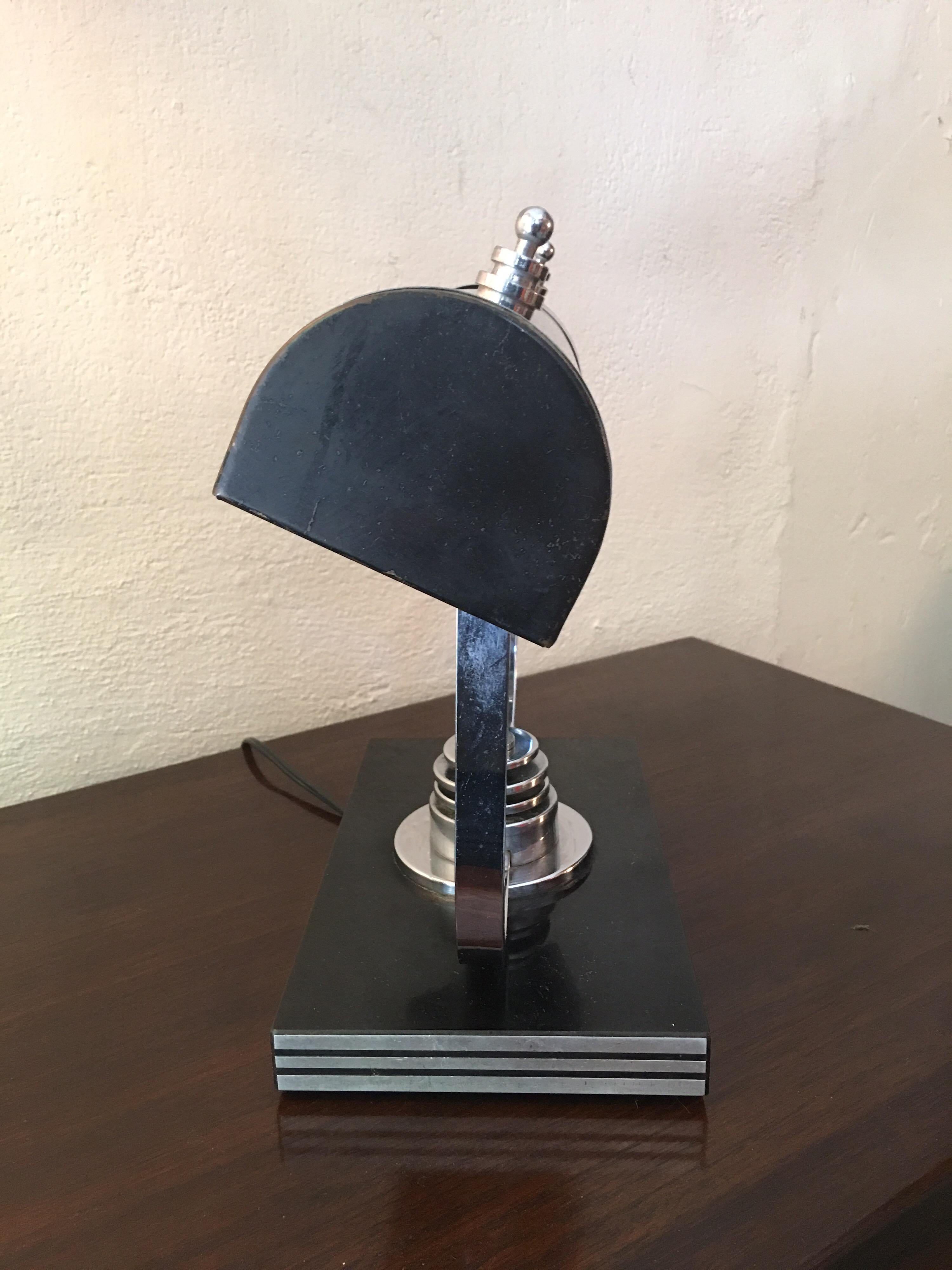 Chrome Art Deco Markel Table Lamp