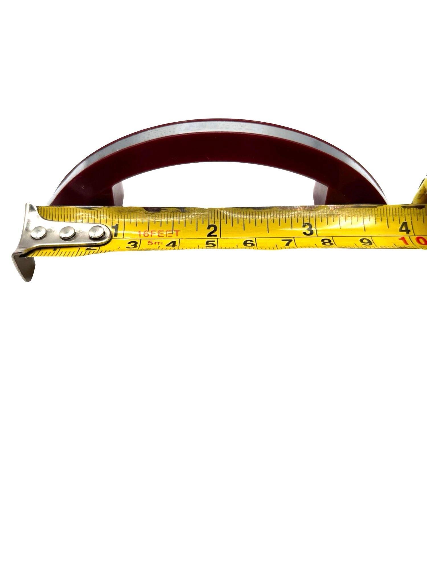 Art Deco Maroon Red Catalin/Bakelite Drawer Pulls w/ Chrome Strip, Set of 25 3